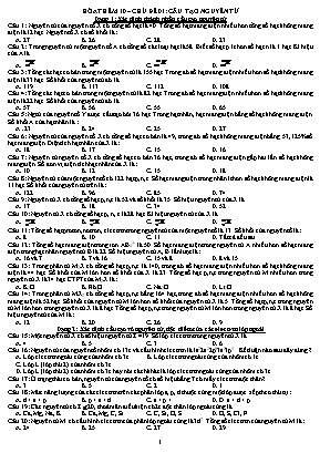 Bài tập tổng hợp trong các đề thi Đại học và Cao đẳng môn Hóa học